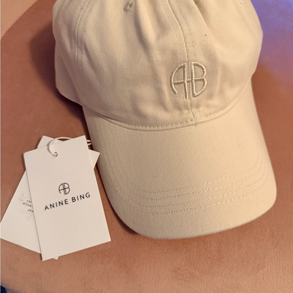 Anine Bing Oatmeal Baseball Cap